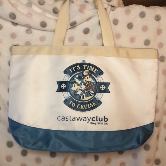 DISNEY Cruise Line 25th Anniversary Castaway Club large nylon tote bag. - Picture 2 of 7